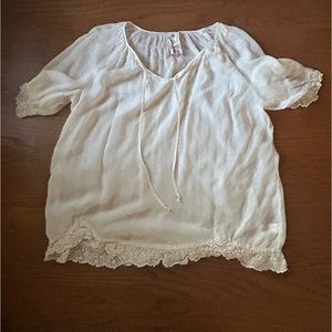 Johnny Was Ivory Rayon Top Size XL